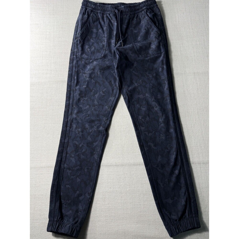 Athleta Women's Farallon Cotton Jogger Pants Blue Black Size 4T Pockets Training
